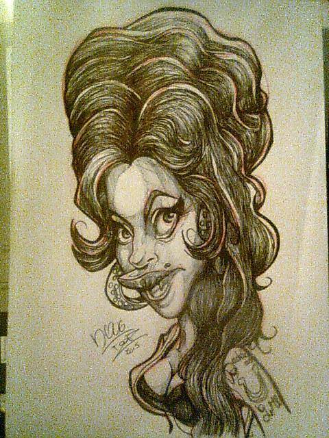 Amy Winehouse caricaure - Pen