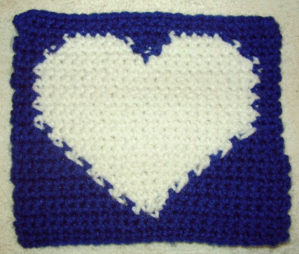 Tapestry Crochet Heart Square