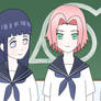 hinata, sakura , ino in school