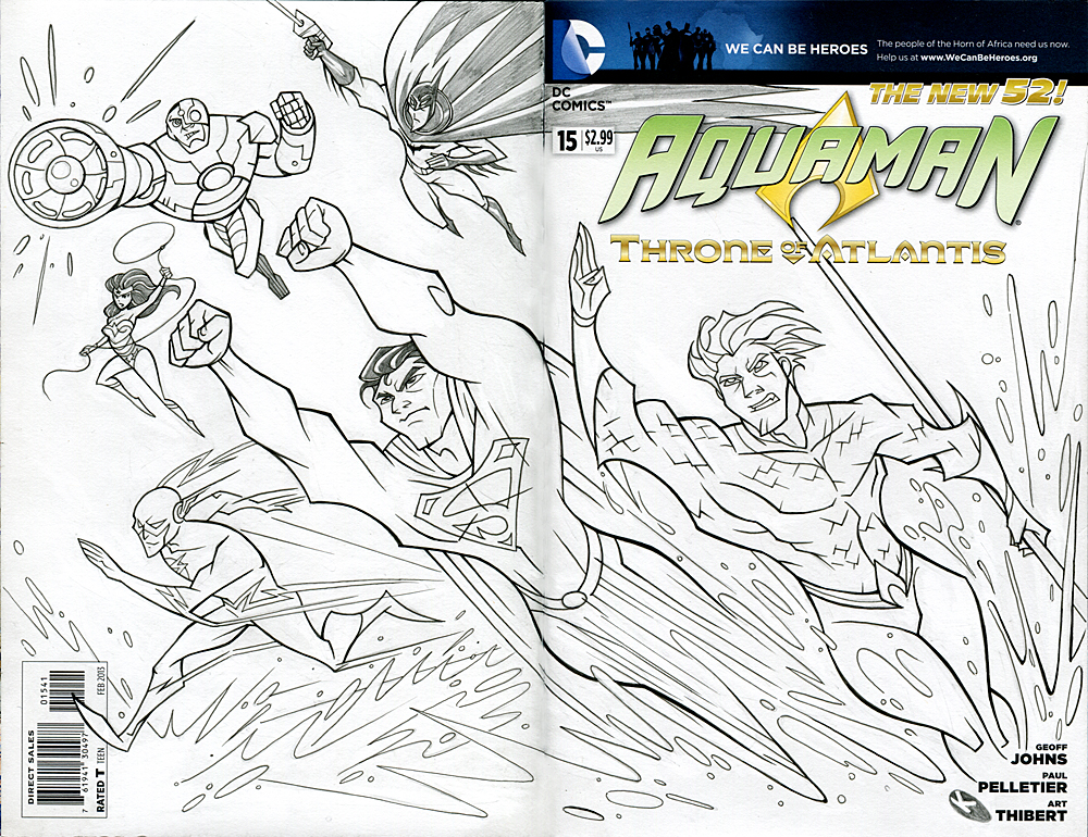 Aquaman and JLA inked