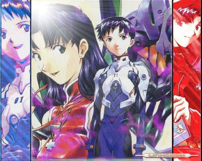 Shinji and Misato plus EVA 01