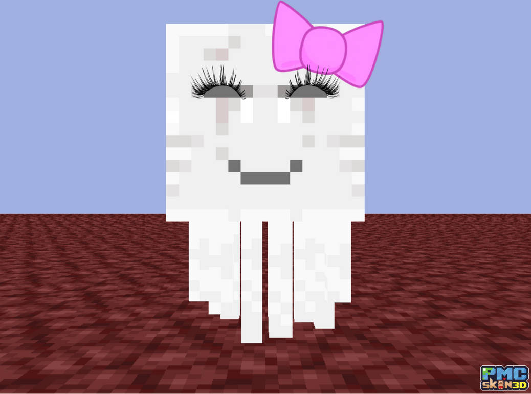 This pretty female mob Ghast looks very cute with her bow and eyelashes! Ghast is really a girl from Minecraft because when she screams, she is female I've ever listened to sounds of this mob!