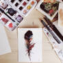 Watercolor feather art