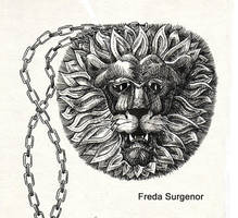 Gold lion pendant