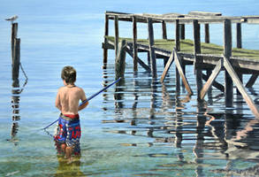 Fishing by the jetty