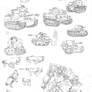 Sketches - Tanks and Weapons