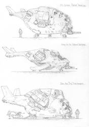 Sketches- Sci-fi helicrafts