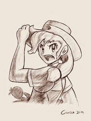 Human Applejack, Sugimori style [MLP-G4 commission