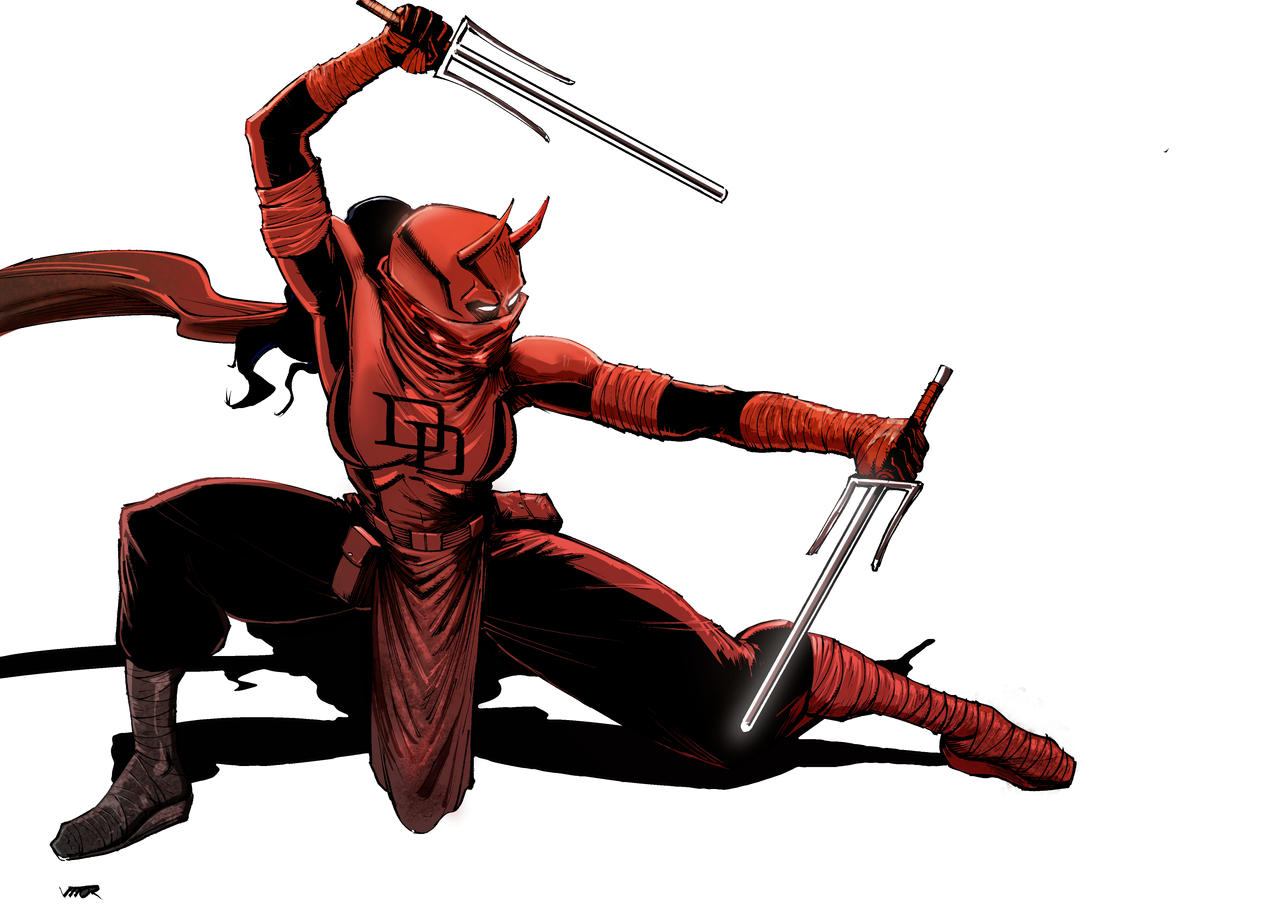 Elektra Daredevil color by vitorart on DeviantArt