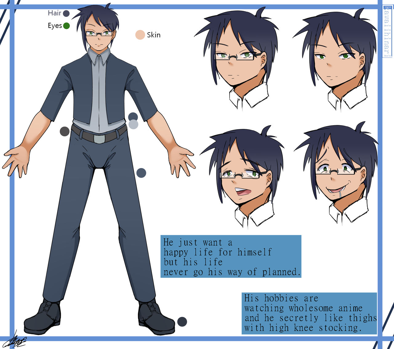 A custom OC Reference sheet by HimawariCuteBear on DeviantArt