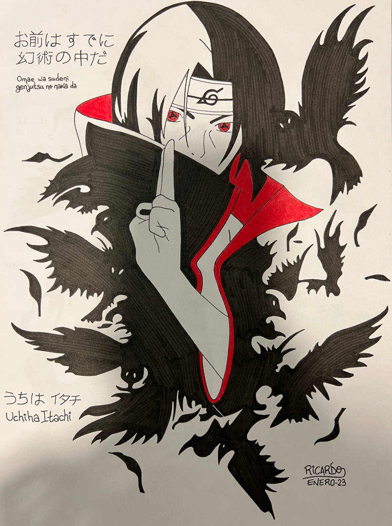 Itachi Using Jutsu Drawing Itachi Uchiha - Karasu Bunshin no Jutsu by rickybuyo on DeviantArt