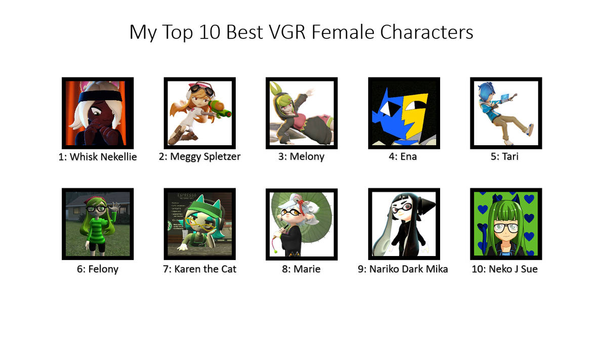My Top 10 Best VGR Female Characters by chip599XX on DeviantArt