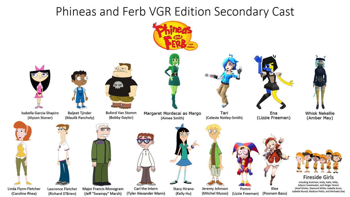 Phineas and Ferb VGR Edition Secondary Cast by chip599XX on DeviantArt