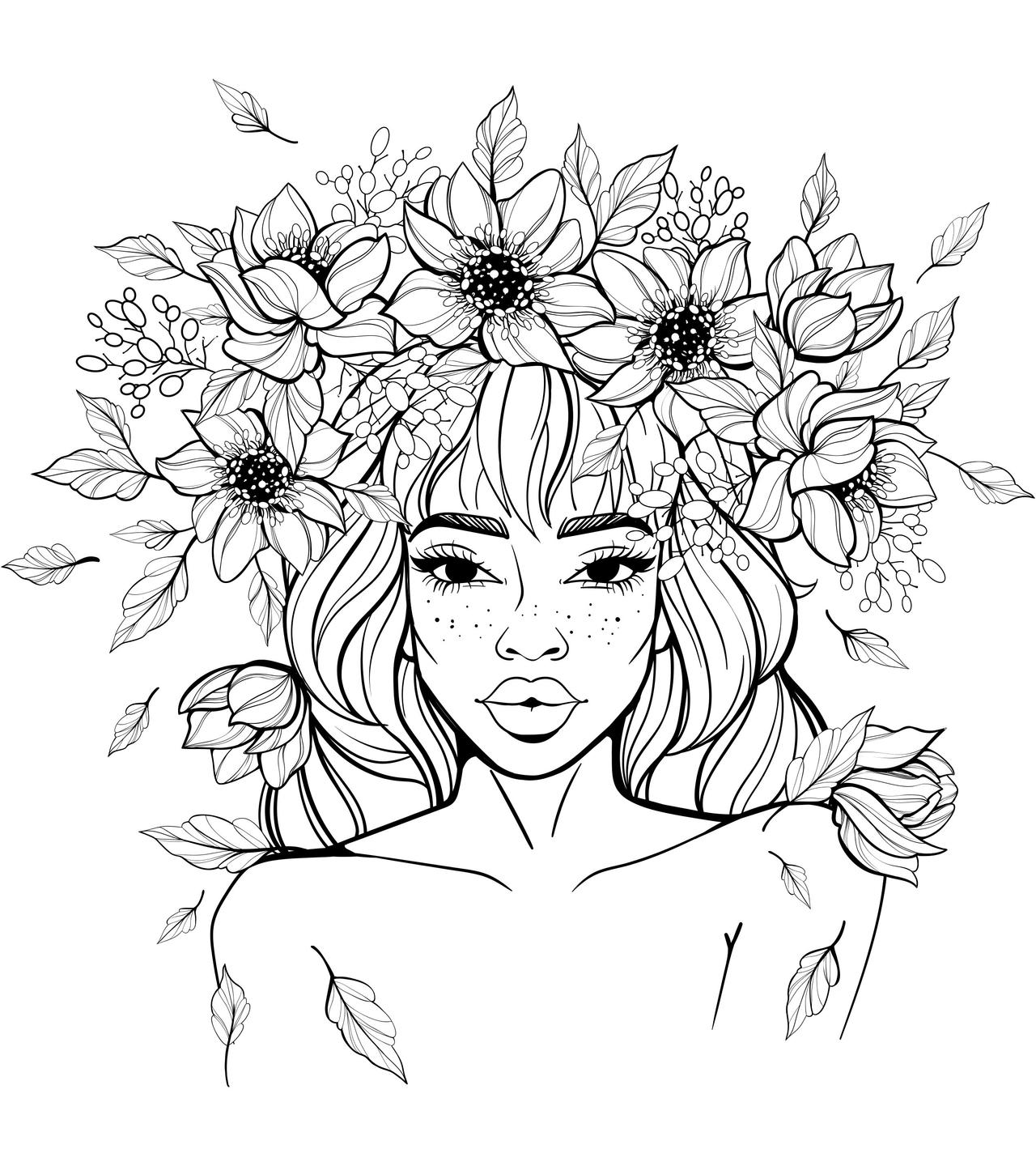 Flower Crown Coloing Page by jeffdoute on DeviantArt