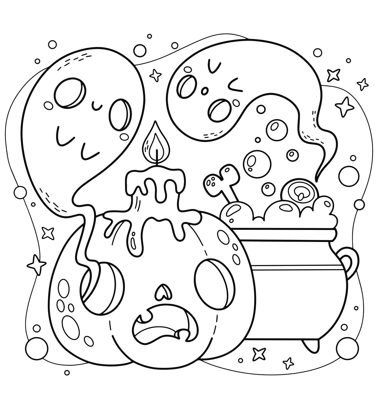 Halloween Pumpkin Ghost Coloring Page by jeffdoute on DeviantArt