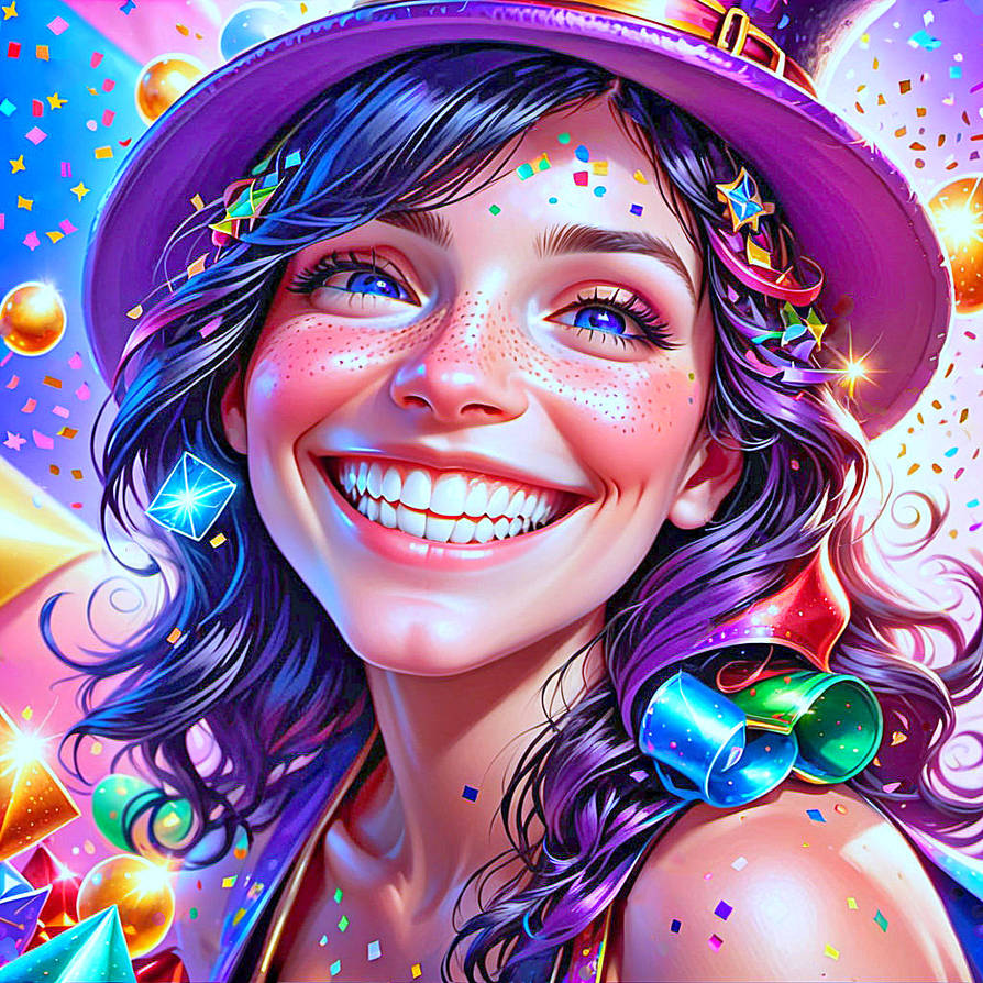 Dfvxe Confetti Enchantment: The Joyful Witch by jeffdoute on DeviantArt