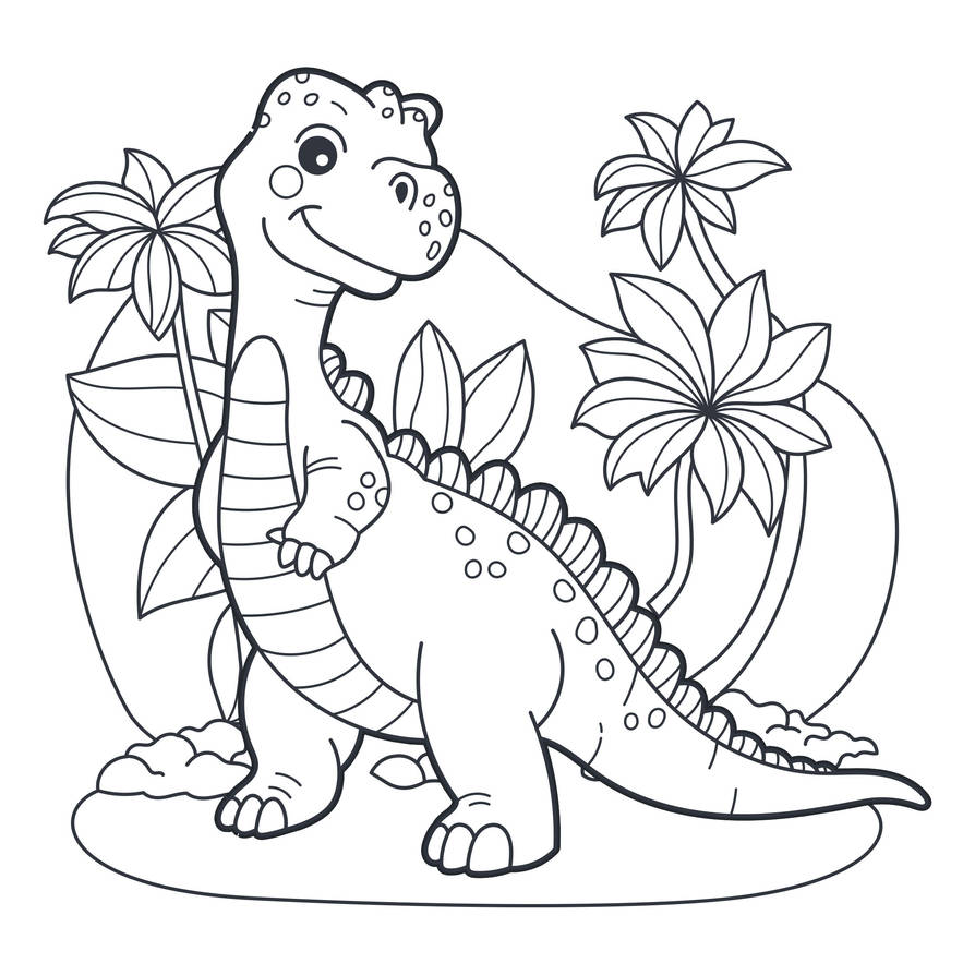 Dinosaur Coloring Page by jeffdoute on DeviantArt
