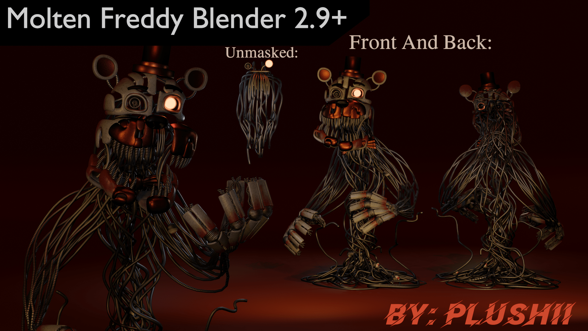 𝑺𝒕𝒚𝒍𝒊𝒛𝒆𝒅 𝑴𝒐𝒍𝒕𝒆𝒏 𝑭𝒓𝒆𝒅𝒅𝒚 ( Stylized Molten Freddy )  Minecraft Skin