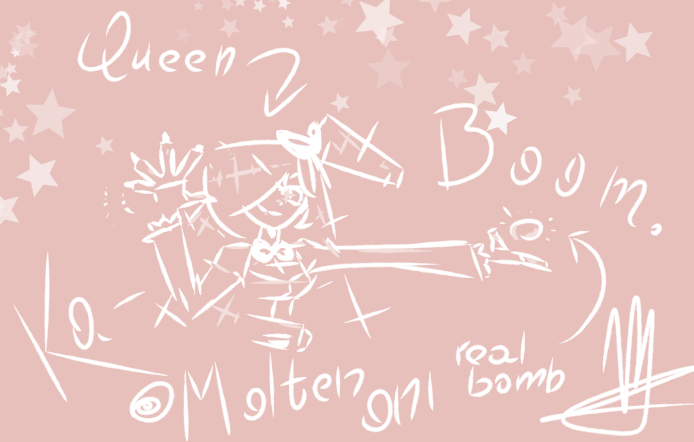 Alice, the queen, throwing real bombs everywhere