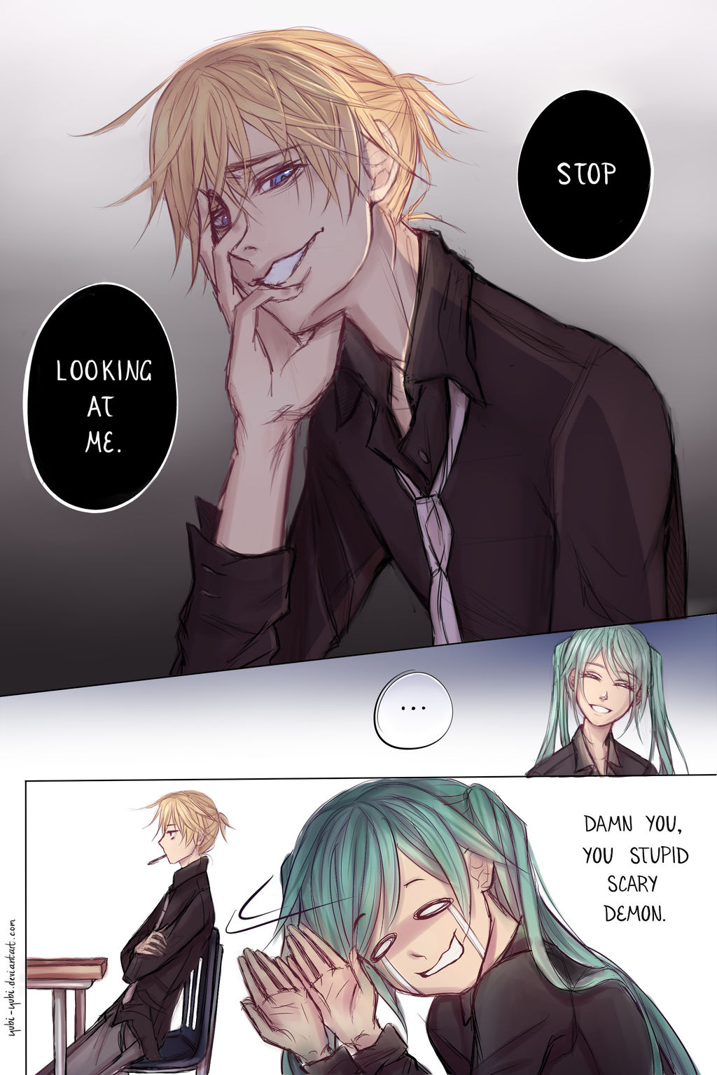 Len x Miku: New Kid (2/2) by Yubi-Yubi on DeviantArt