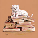 Studious cat by dasidaria-art