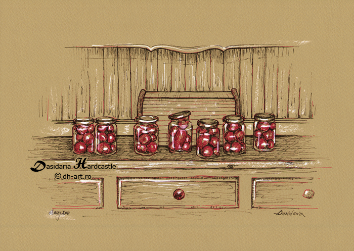 Small tomatoes in jars