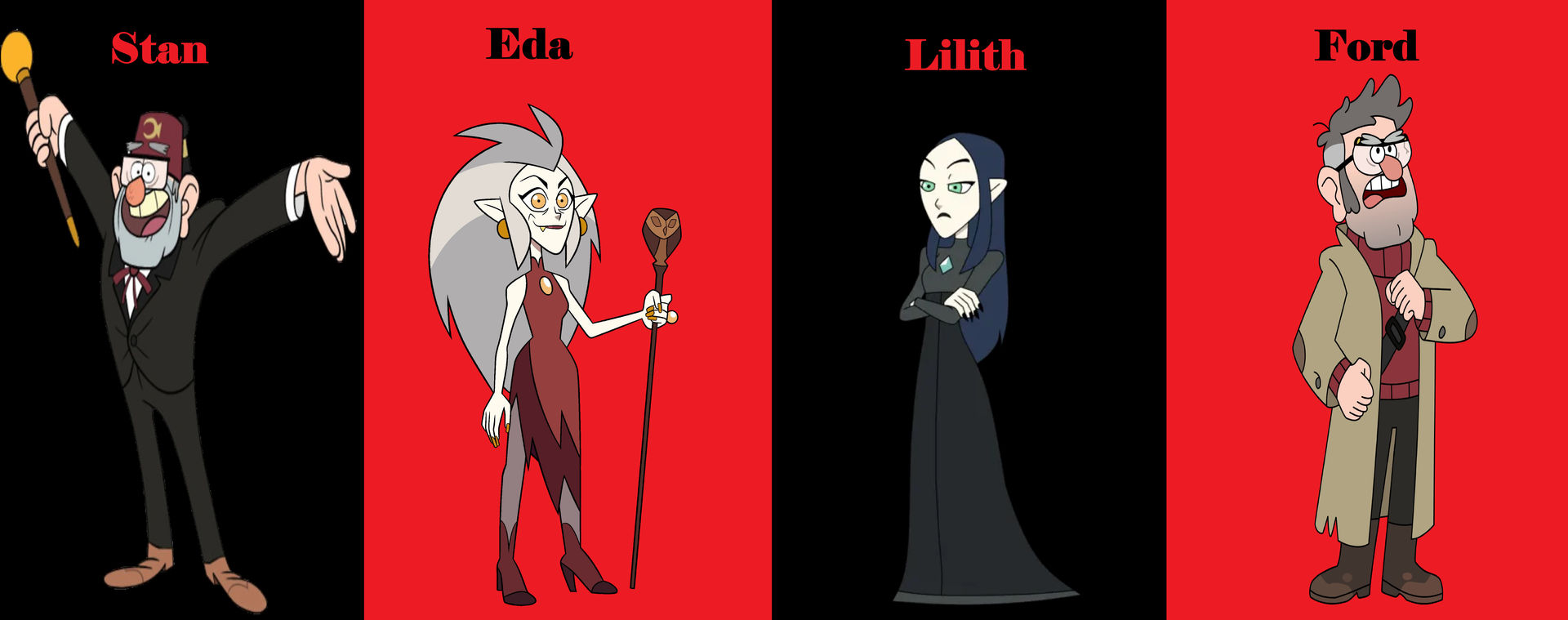 Stan, Eda, Lilith and Ford by AbbaLeanna on DeviantArt