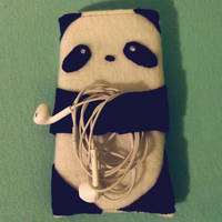 Headphone-Hugging Panda Bear Phone Case