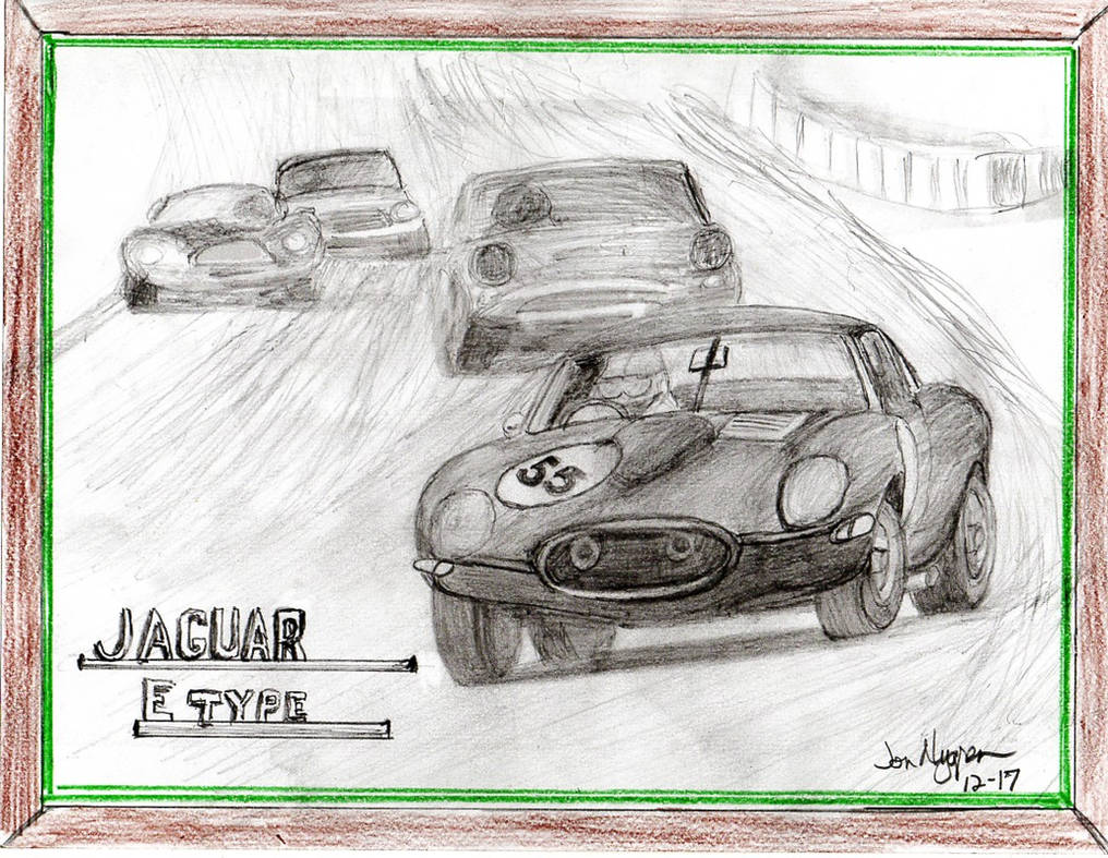 D Racing Drawing Jag E type low drag racing drawing by JonnyNitro427 on DeviantArt