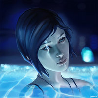 Chloe in the swimming pool GIF