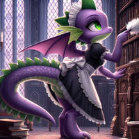 Dusting draconian maid