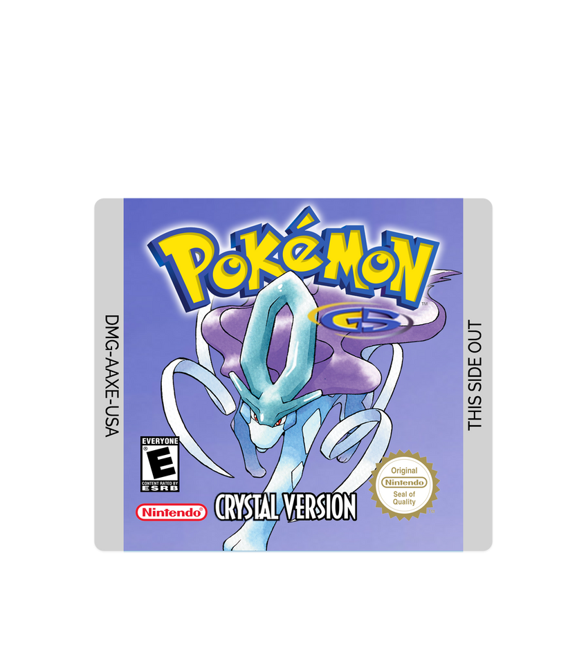 Pokemon Crystal Version Game Boy Replacement Game Label Sticker – Precut Vinyl