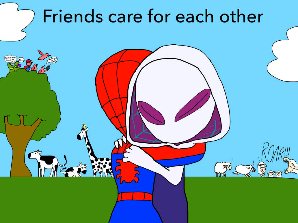 Spider Hugging Spidey hugging Ghost-Spider by JimbotheLad45 on DeviantArt