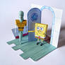 Handsome Squidward Papercraft Diorama