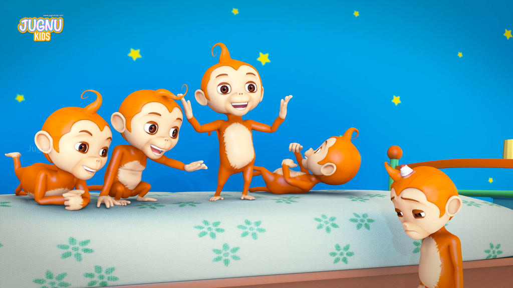 Five little monkeys jumping on the bed