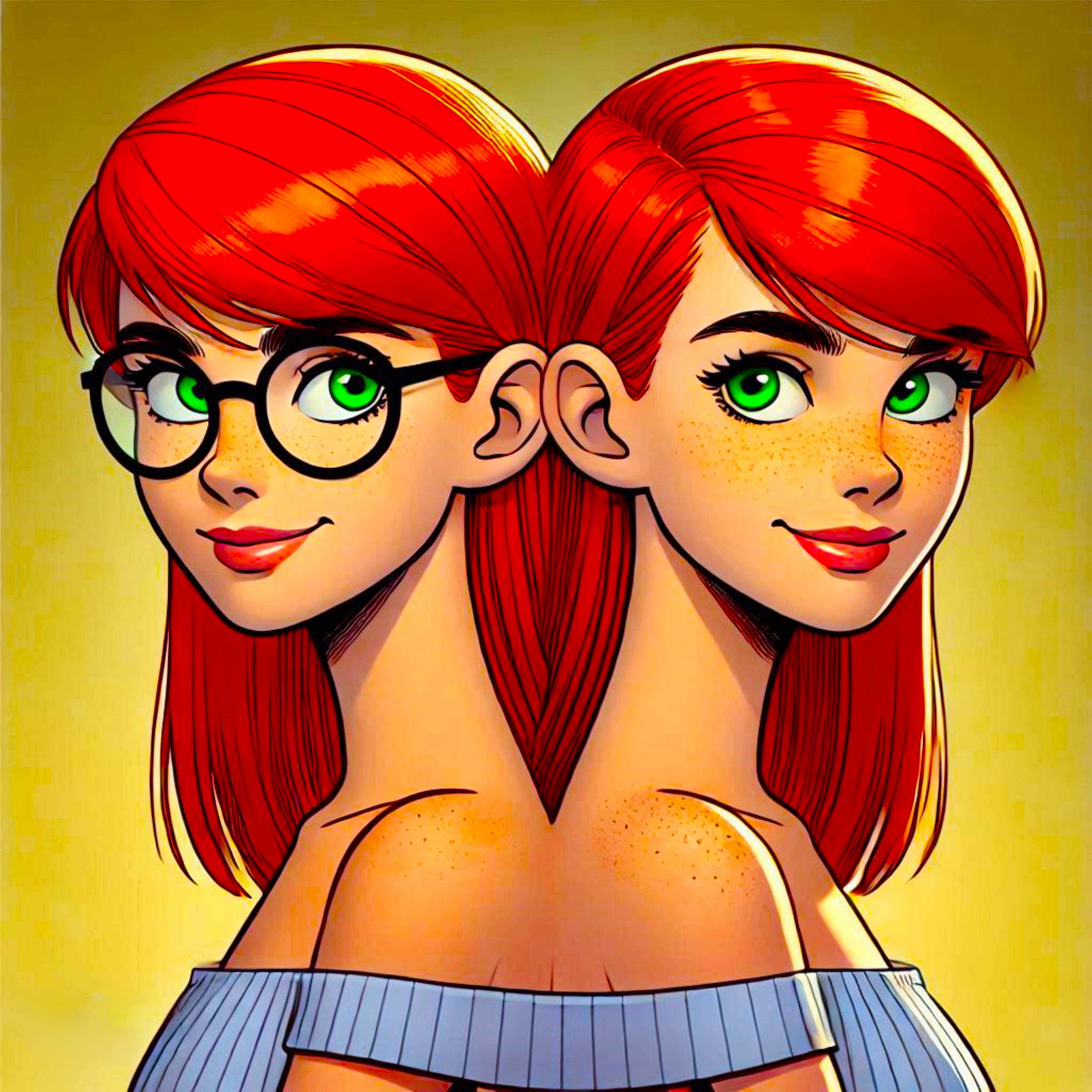 Portrait of conjoined twins