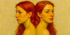 Portrait of Red Haired Siamese Twins