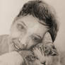 Boy with his cat