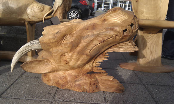 Big Wooden Dragon Head