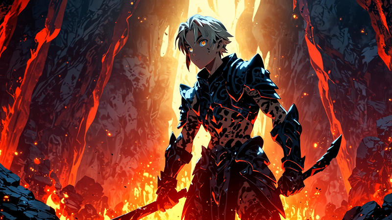 Ultrafire Knight Enormous fire knight towering in a fiery landscape by VoidDroidDragon ...
