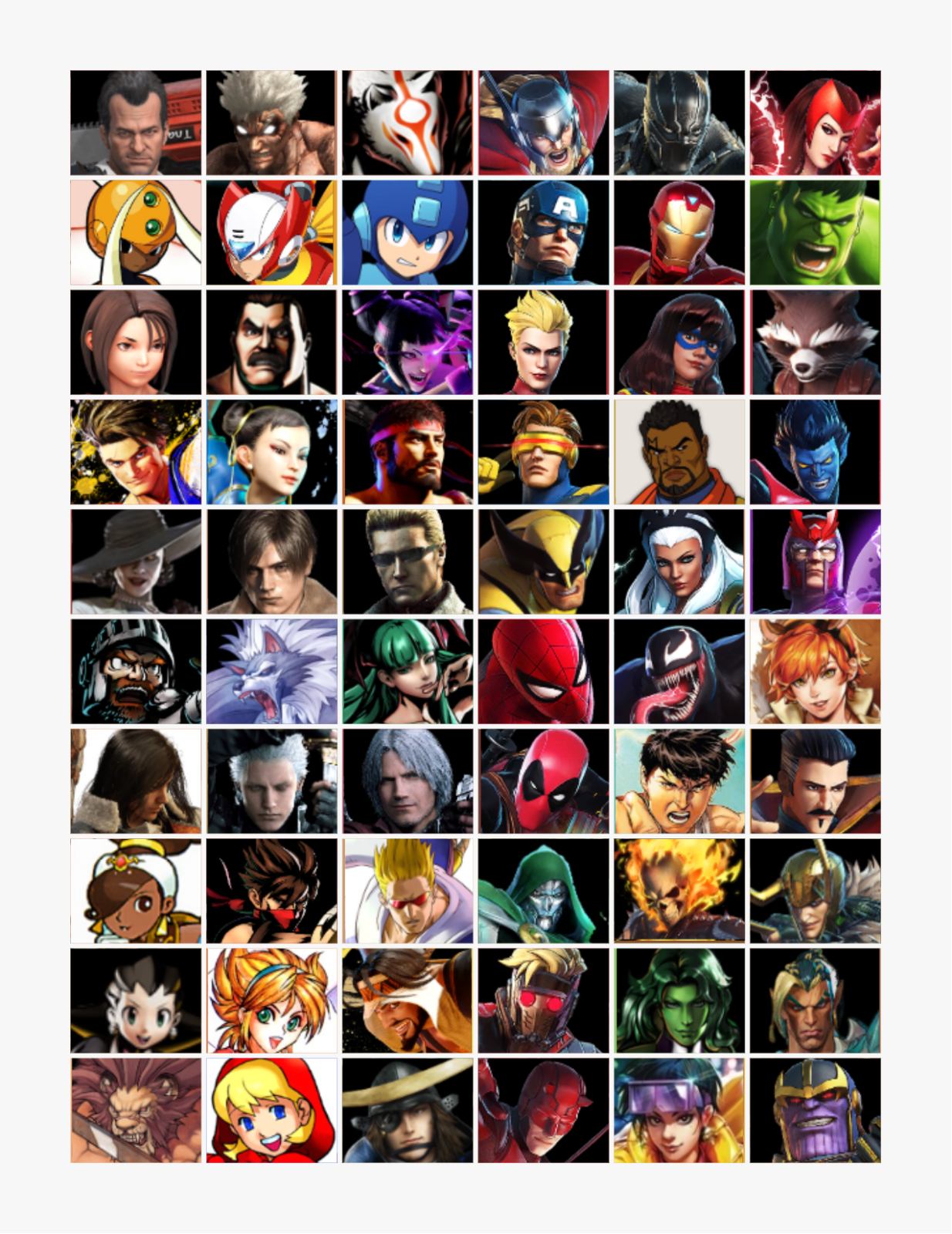 My Marvel vs Capcom 4 fan roster by ComicReadingGamer on DeviantArt