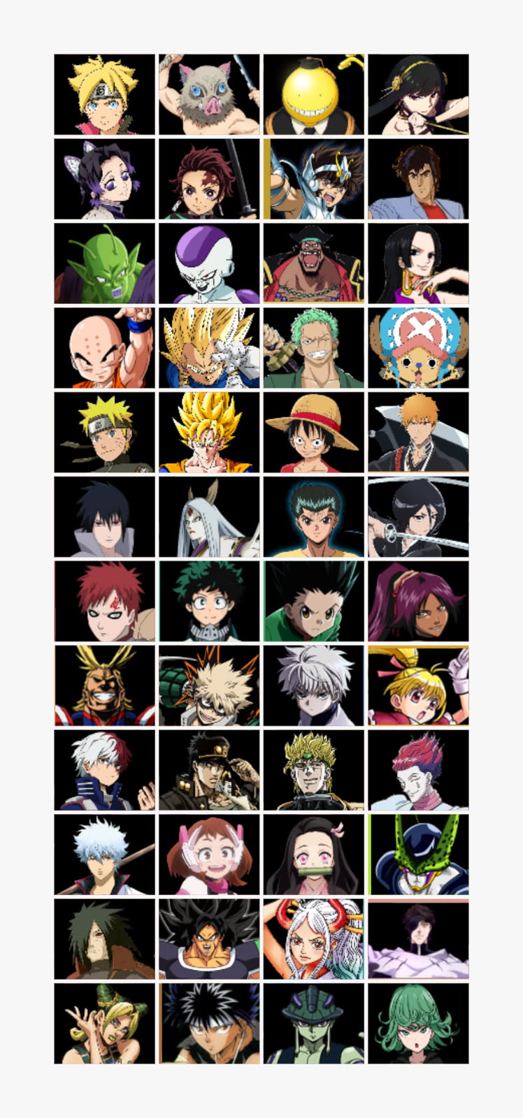 My Shonen Jump fighting game fan roster by ComicReadingGamer on DeviantArt