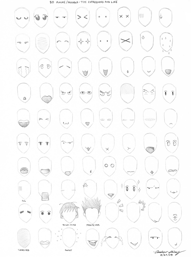 80 anime expressions