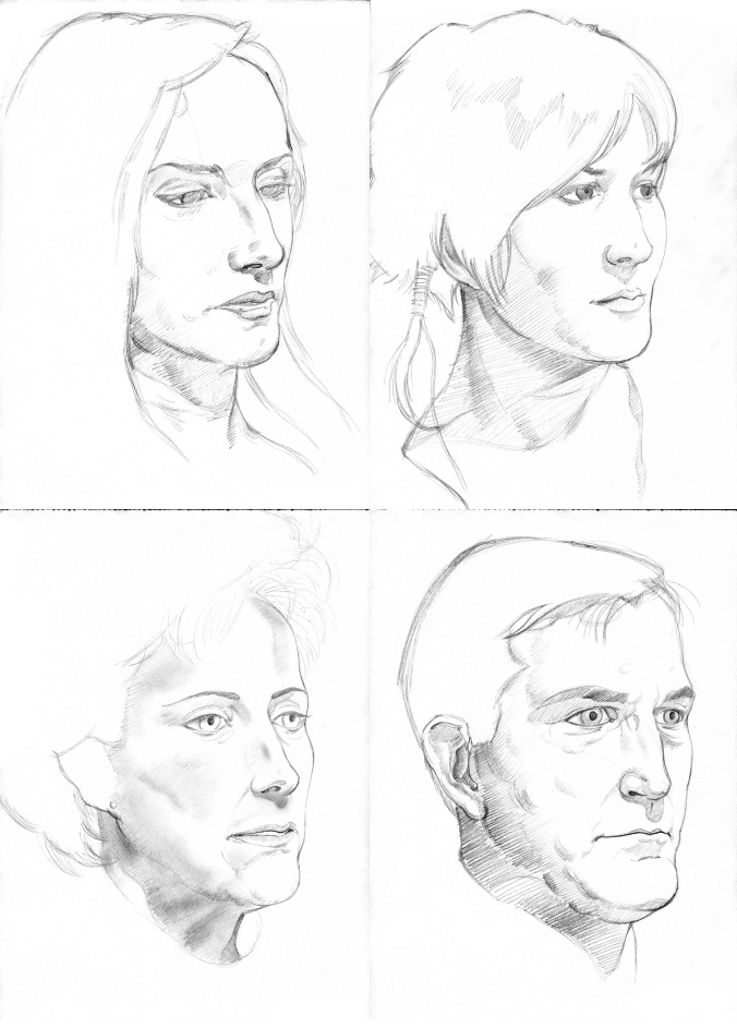 watercolor portrait sketches