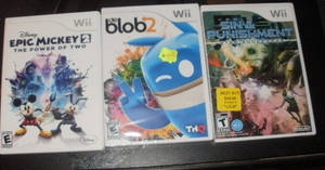 my  3 newest  Wii games