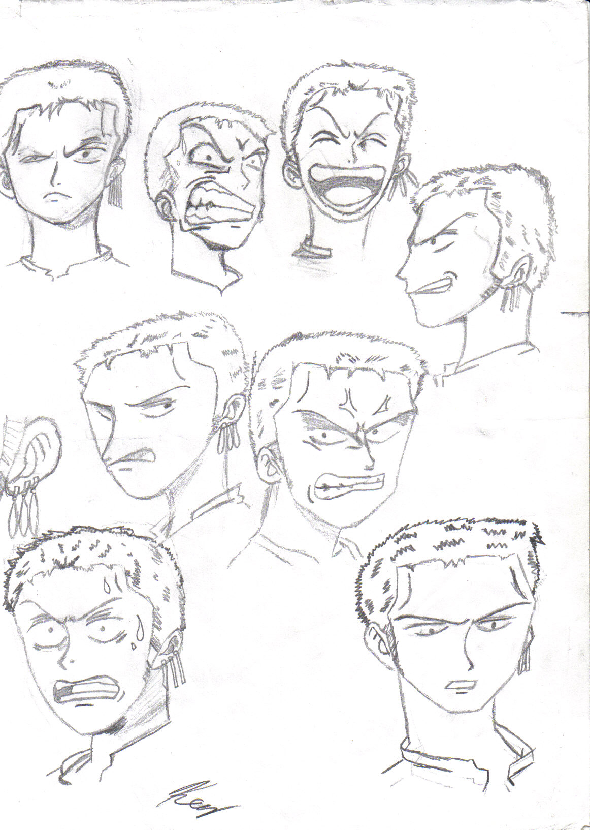 Zoro facial expressions by StriderKaku on DeviantArt