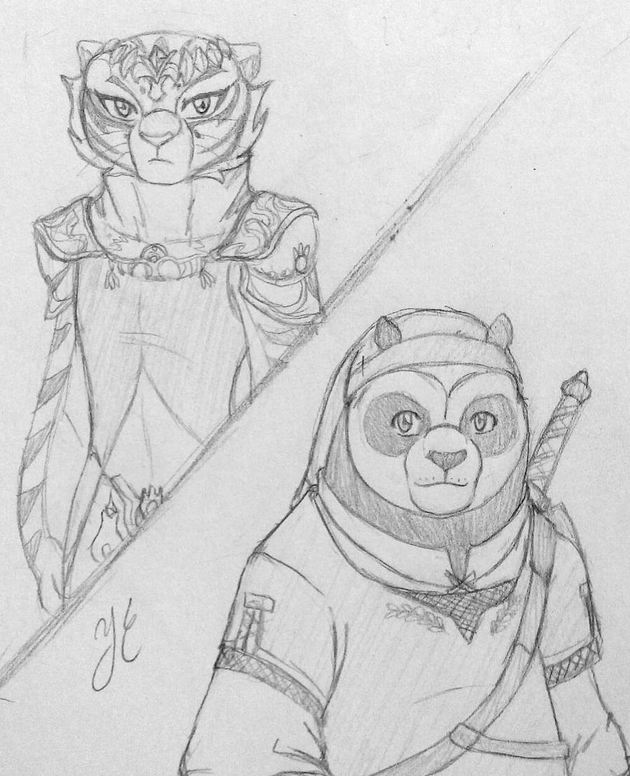 Tigress (Zelda) and Po (Link)