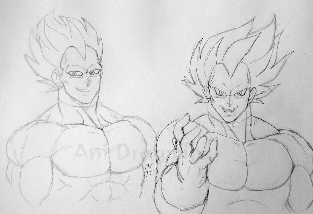 Drawing ✨VEGETA Ultra Ego✨ in 1 hour vs. 10 hours 😳😈 #vegeta