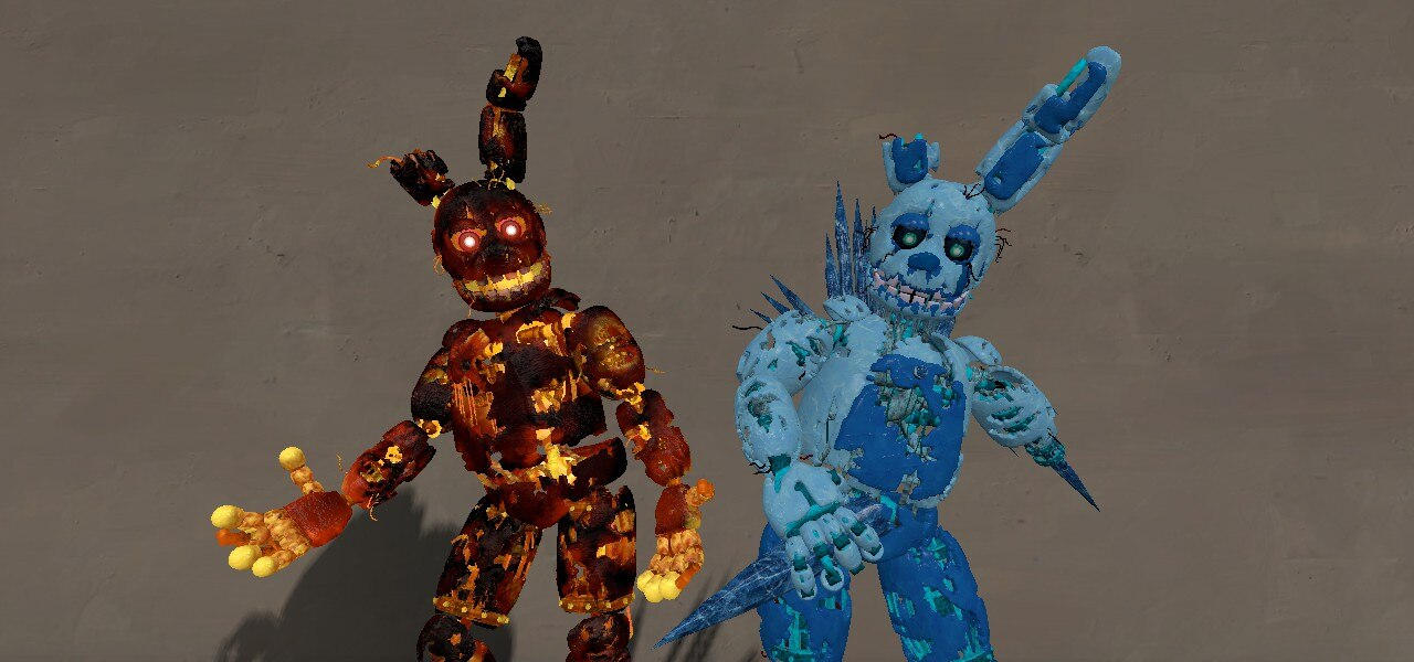 Springtrap: Fire and Ice by Th3M4nW1thN0N4m3 on DeviantArt