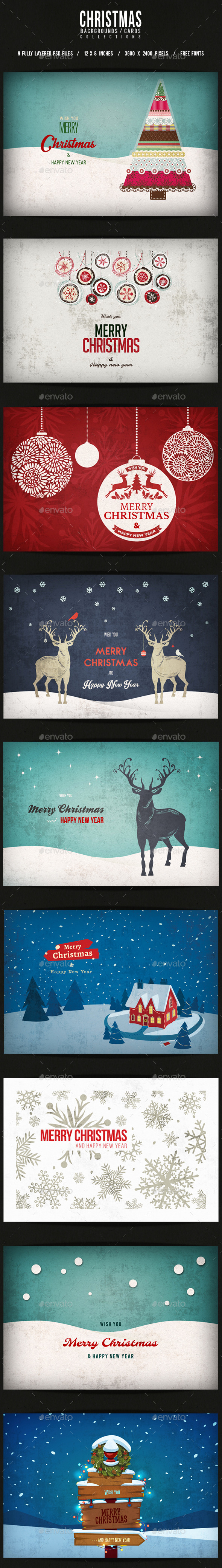 Christmas Backgrounds/Cards Collection